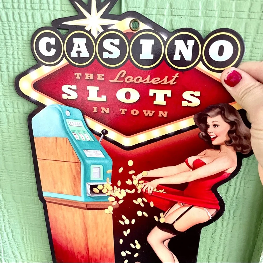 NEW Heavy Duty Steel Casino Pinup Metal Sign